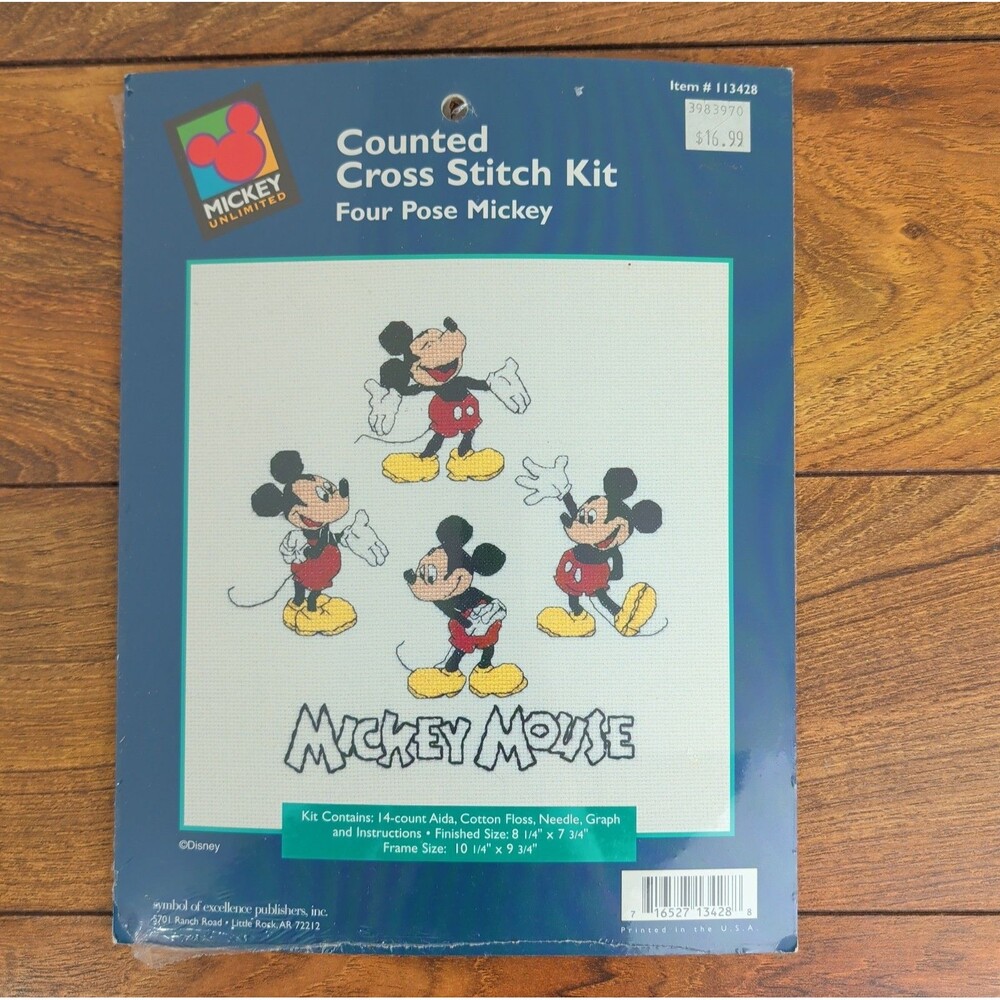MICKEY Unlimited Four Pose Mickey Counted Cross Stitch Disney 113428 NEW SEALED